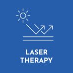 white and blue laser therapy icon