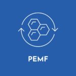 white and blue pemf icon