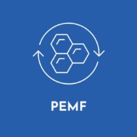white and blue pemf icon